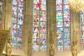 アーヘン大聖堂内のステンドグラス